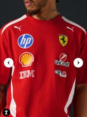 NWT RARE HP Ferrari Red and White Racing Jersey XL